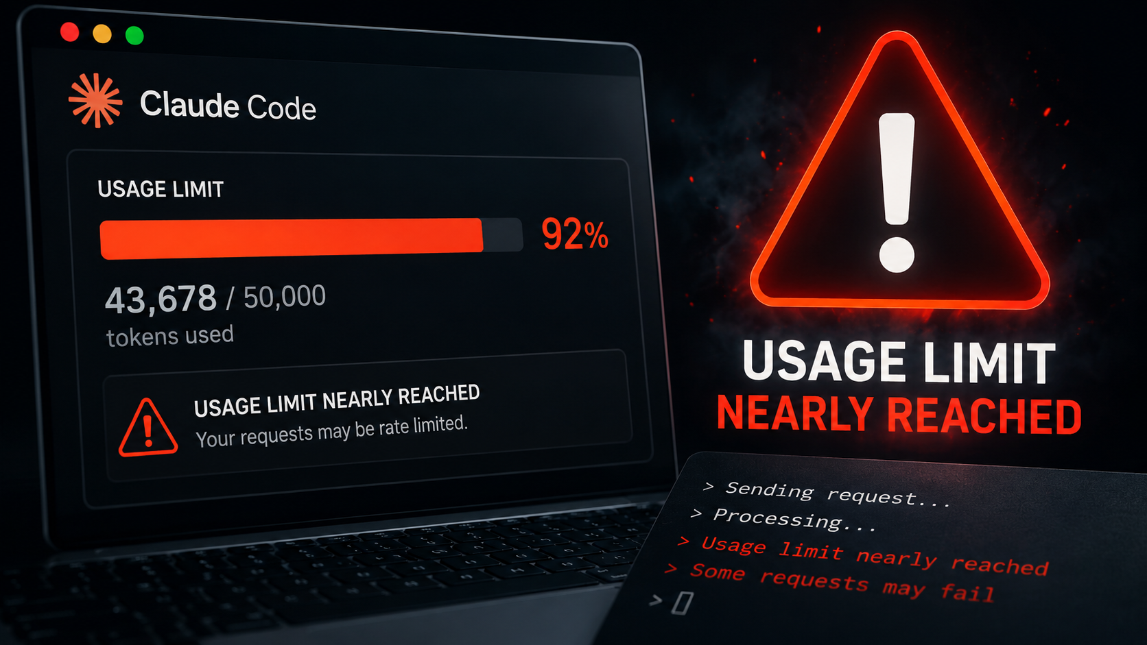 Claude Code usage limit warning showing 92% of tokens consumed | POPR Newsroom